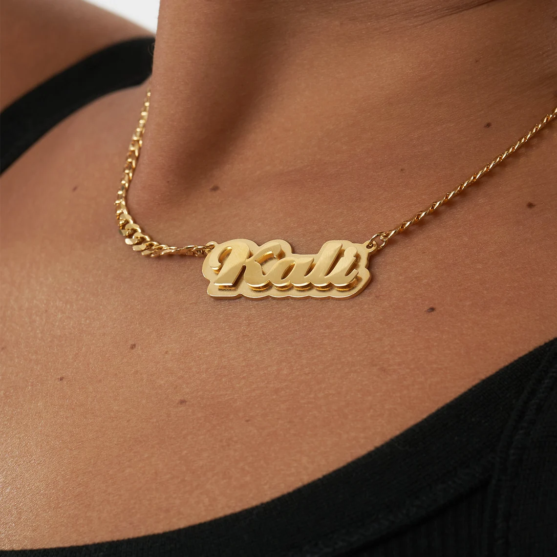 Personalized Cuban Chain Double Plated Name Necklace