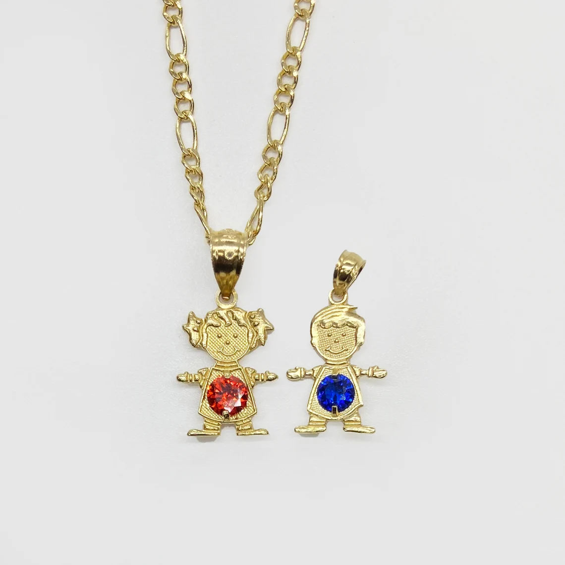 Girl Boy Charm Pendant Gold Plated Birthstone Necklace