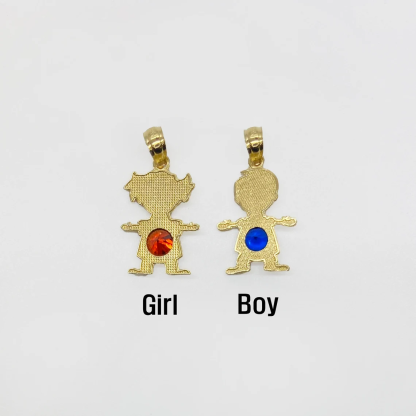 Girl Boy Charm Pendant Gold Plated Birthstone Necklace