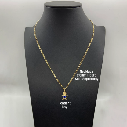 Girl Boy Charm Pendant Gold Plated Birthstone Necklace