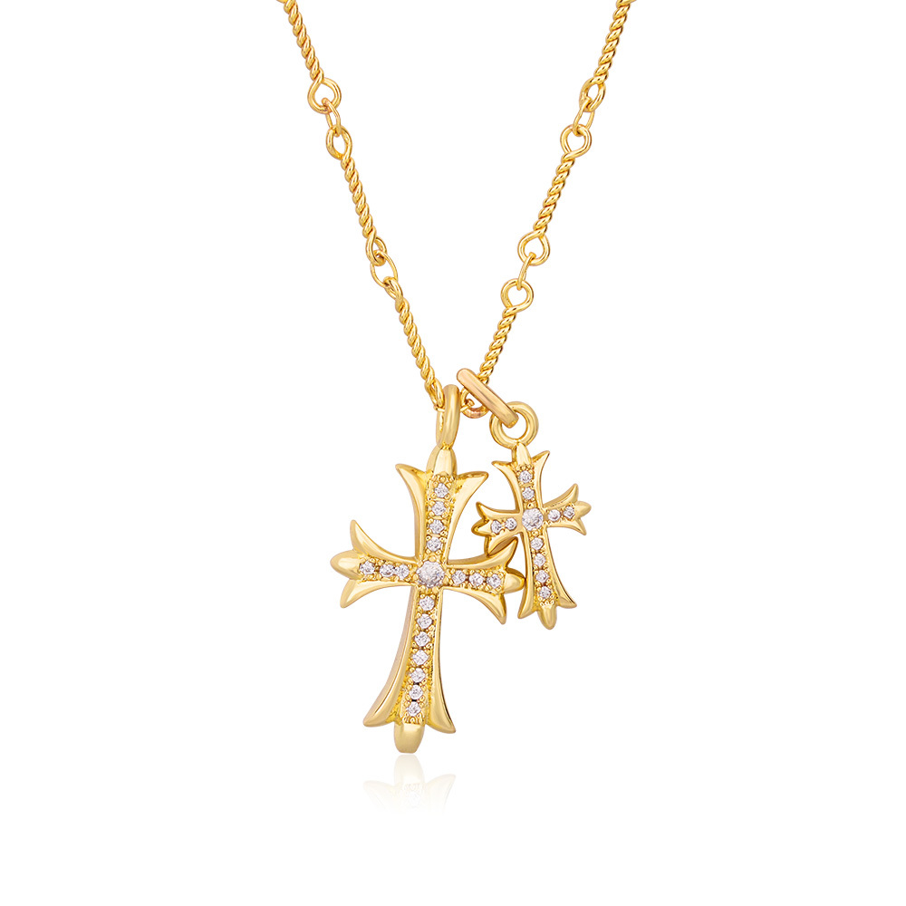 Intersecting Faiths Double Cross Me Necklace Christian Jewelry