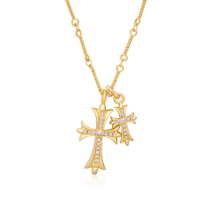 Intersecting Faiths Double Cross Me Necklace Christian Jewelry