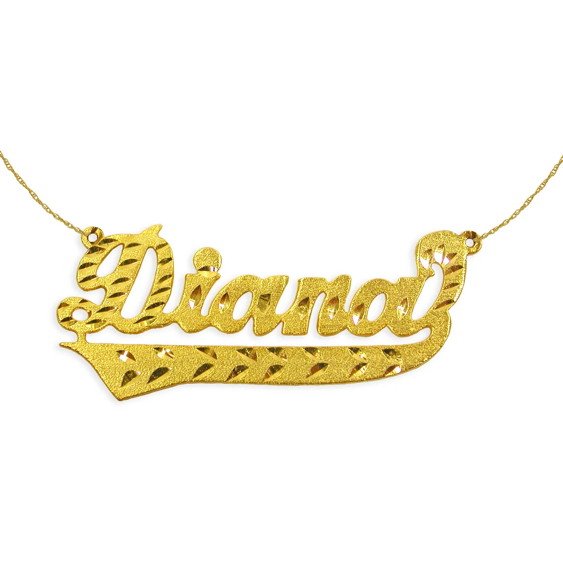 Diamond Cut Nameplated Pendant Personalized Name Necklace