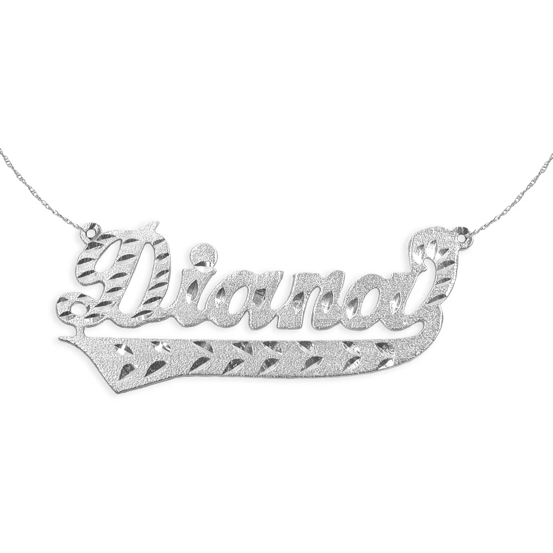 Diamond Cut Nameplated Pendant Personalized Name Necklace