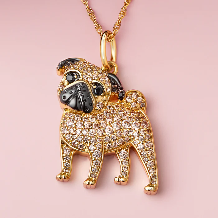 Pug Pendant Animal Necklace Personalized Heart Pendant Engraved Necklace