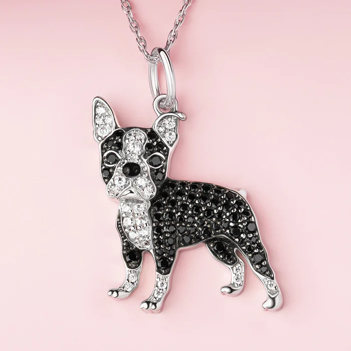 Boston Terrier Animal Necklace Personalized Heart Pendant Engraved Necklace