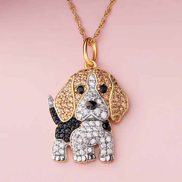 Beagle Puppy Pet Necklace Personalized Heart Pendant Engraved Necklace
