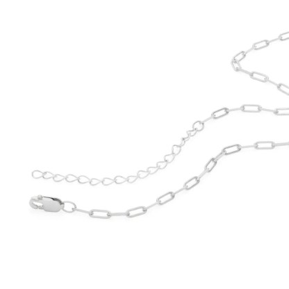 Textured Initial Necklace with Paperclip Link Chain Personalized Letter Necklace