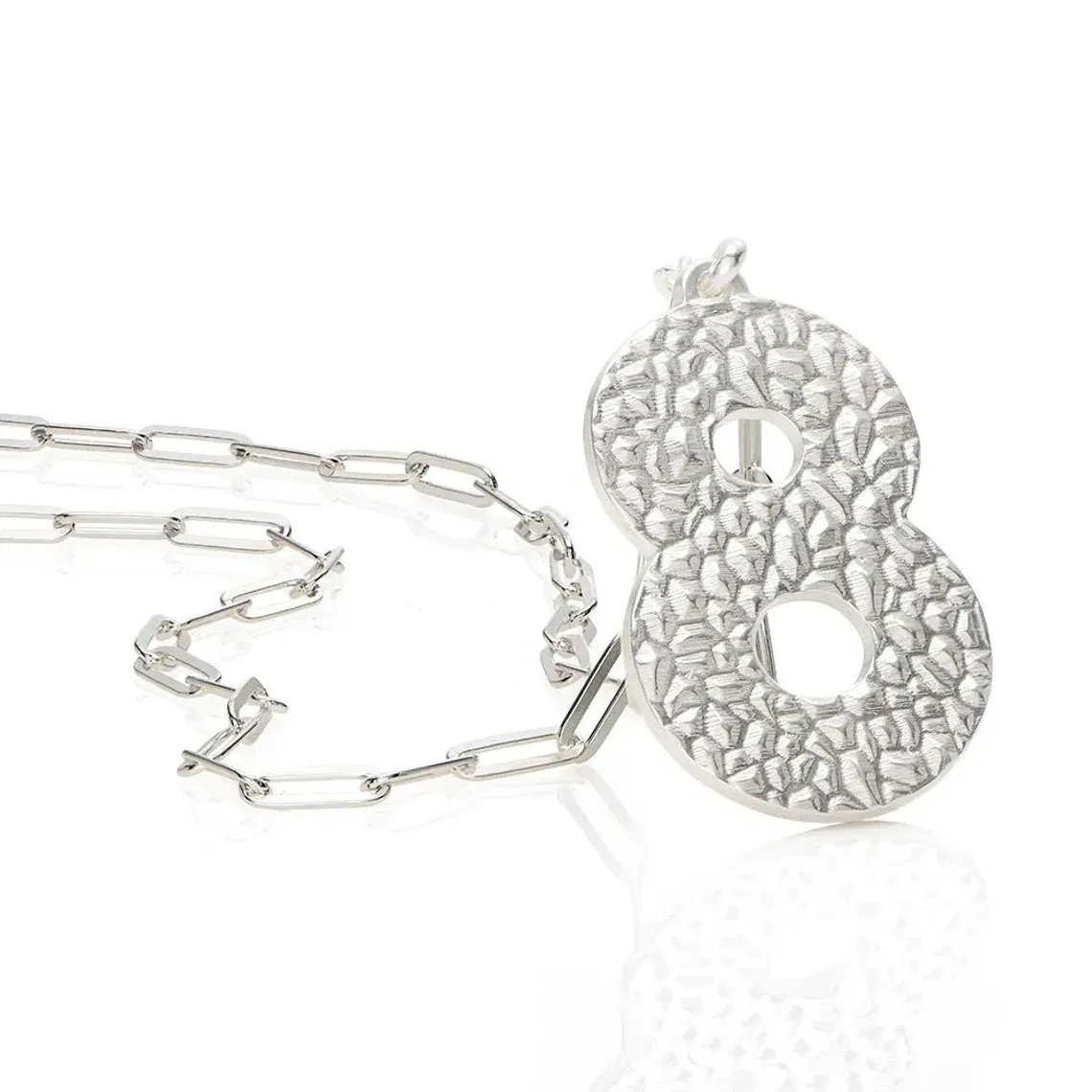 Paperclip Link Chain Personalized Initial Letter Number Necklace