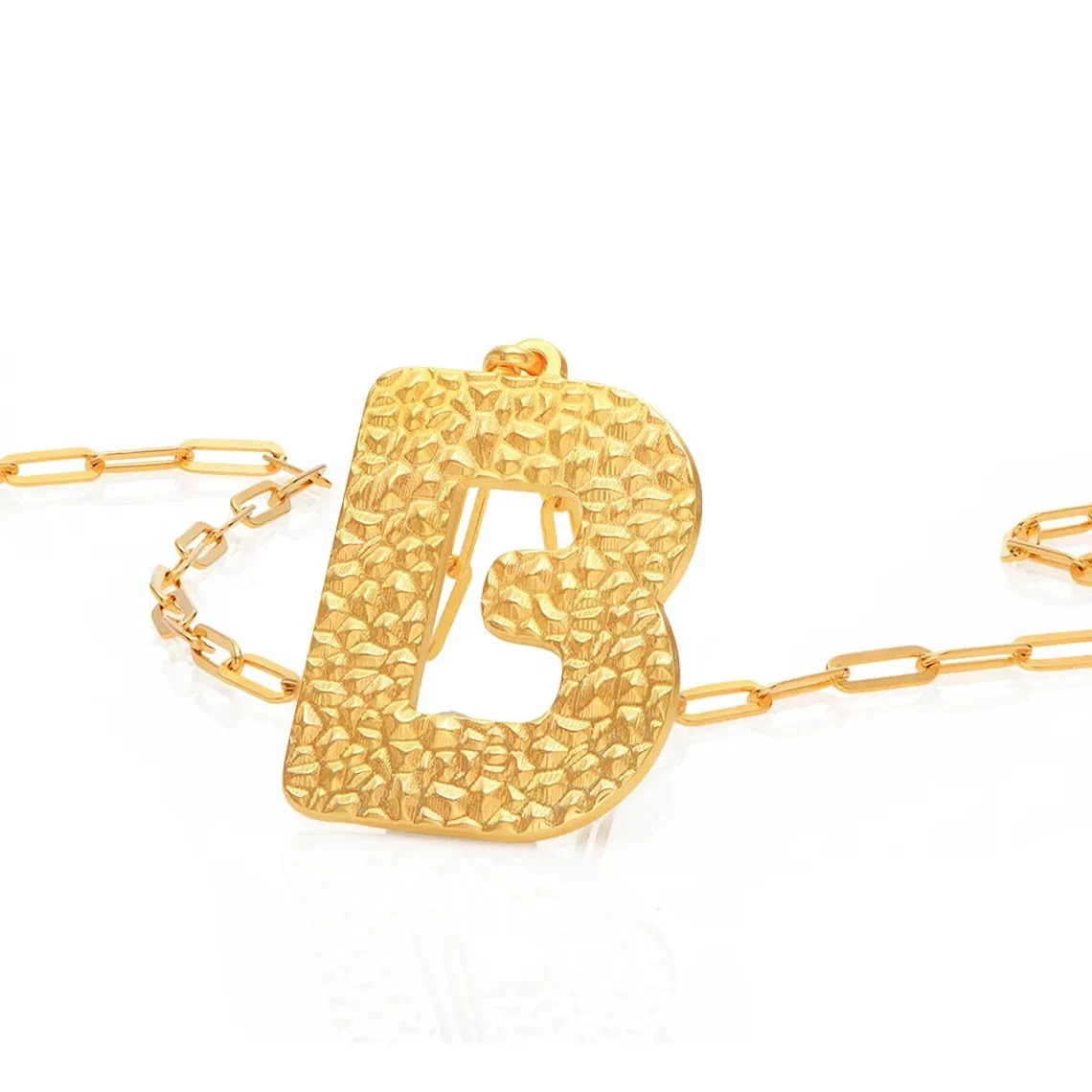 Paperclip Link Chain Personalized Initial Letter Number Necklace