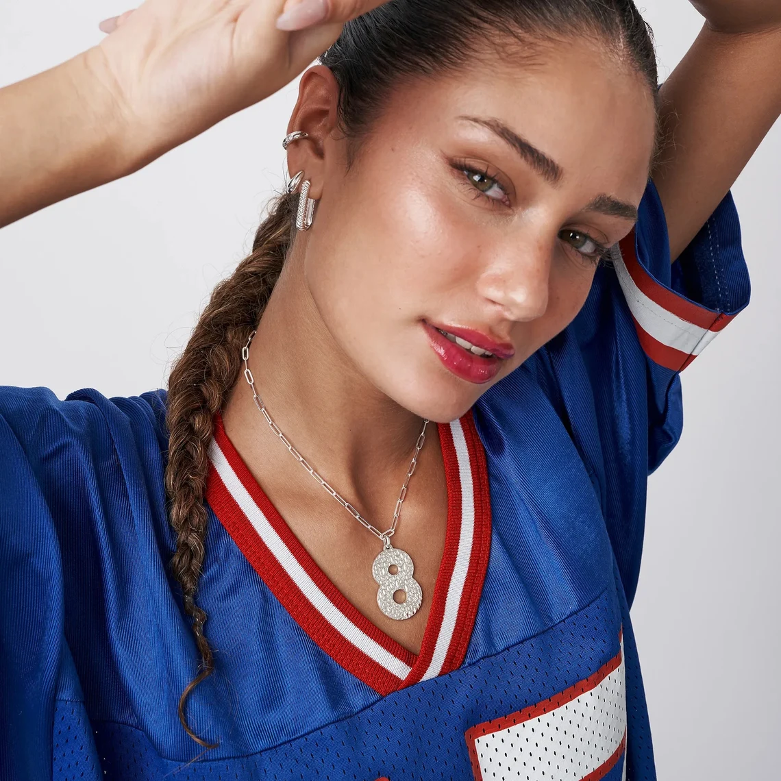 Paperclip Link Chain Personalized Initial Letter Number Necklace