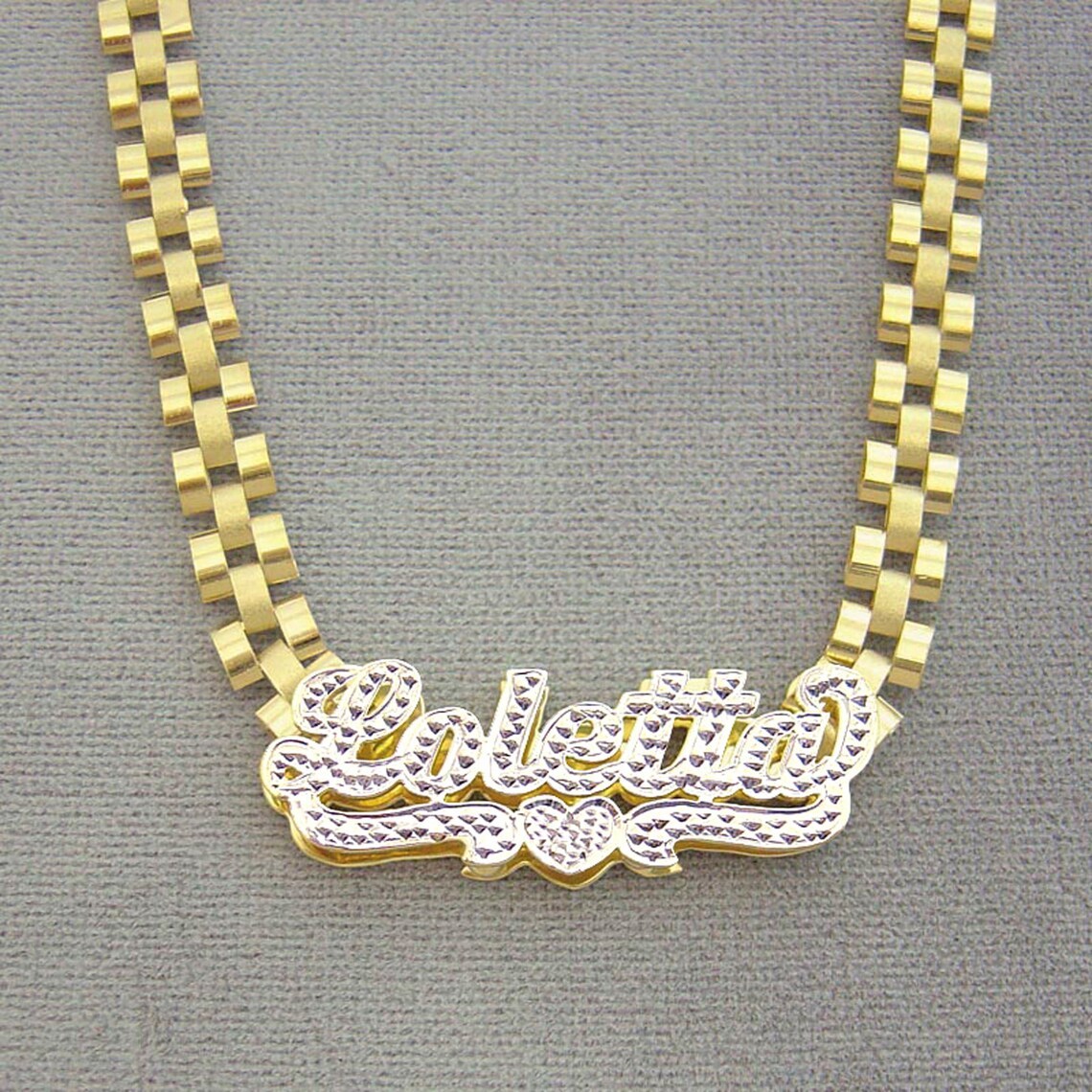 Wach Band Style Rolex Links Chain Double Plated Personalized DiamName