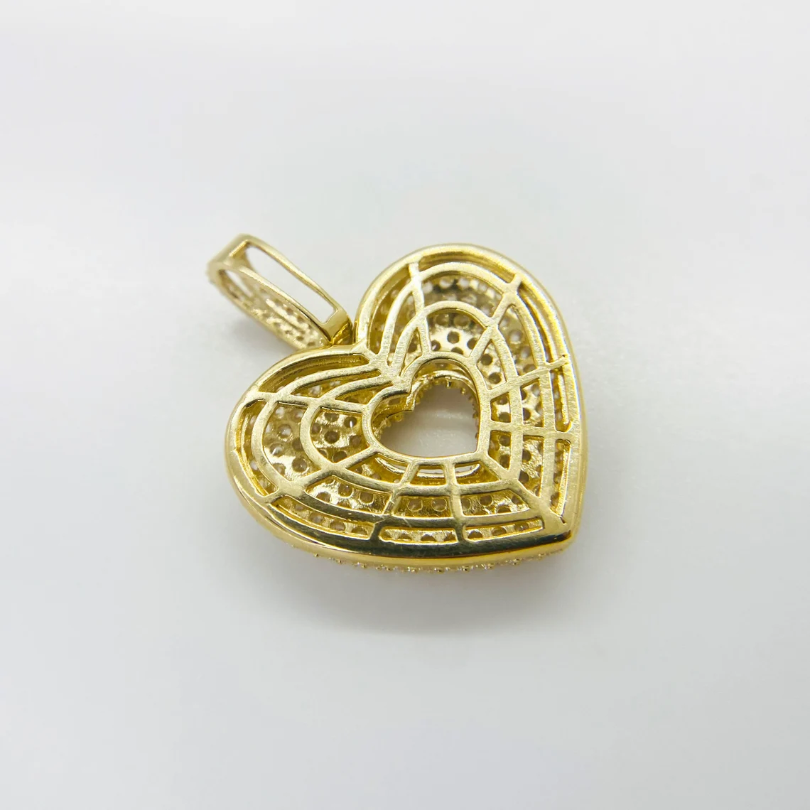 Rolex Links Chain Gold Plated Zircon Heart Pendant Necklace