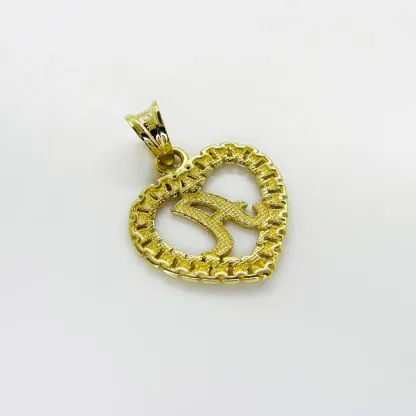 Rolex Style Letter Heart Nameplated Pendant Personalized Custom Initial Necklace