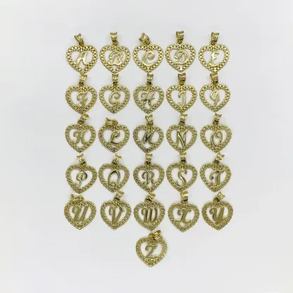 Rolex Style Letter Heart Nameplated Pendant Personalized Custom Initial Necklace