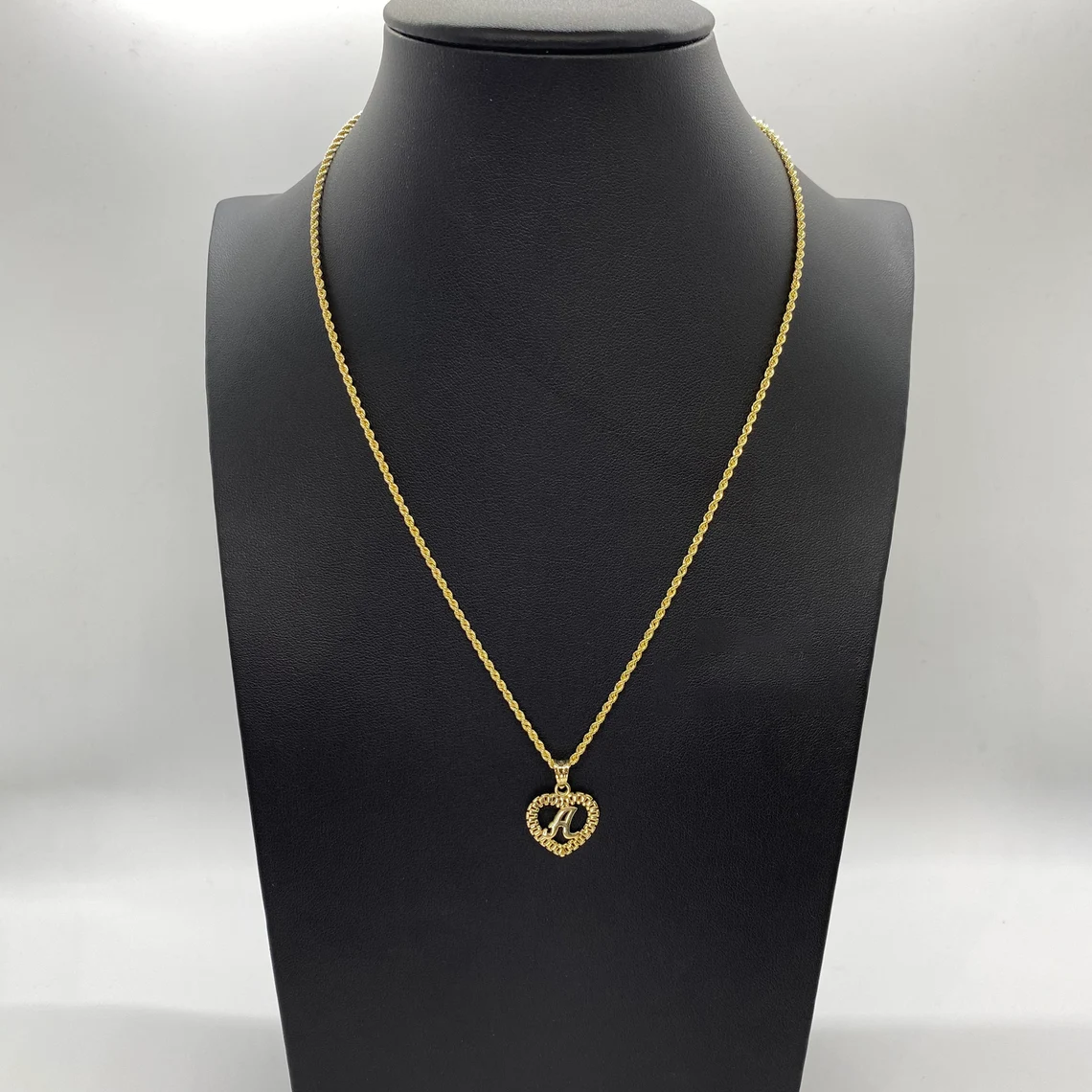 Rolex Style Letter Heart Nameplated Pendant Personalized Custom Initial Necklace