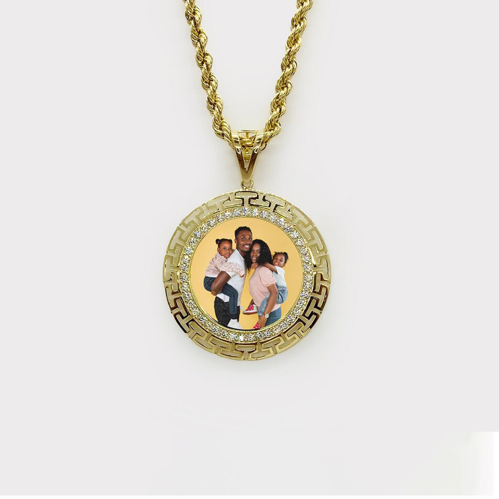Circle With Picture Inside Pendant Personalized Custom Photo Necklace