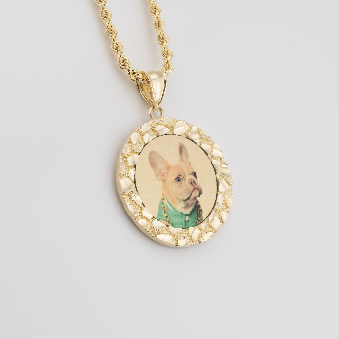 Nugget Style Circle With Picture Inside Pendant Personalized Custom Photo Necklace