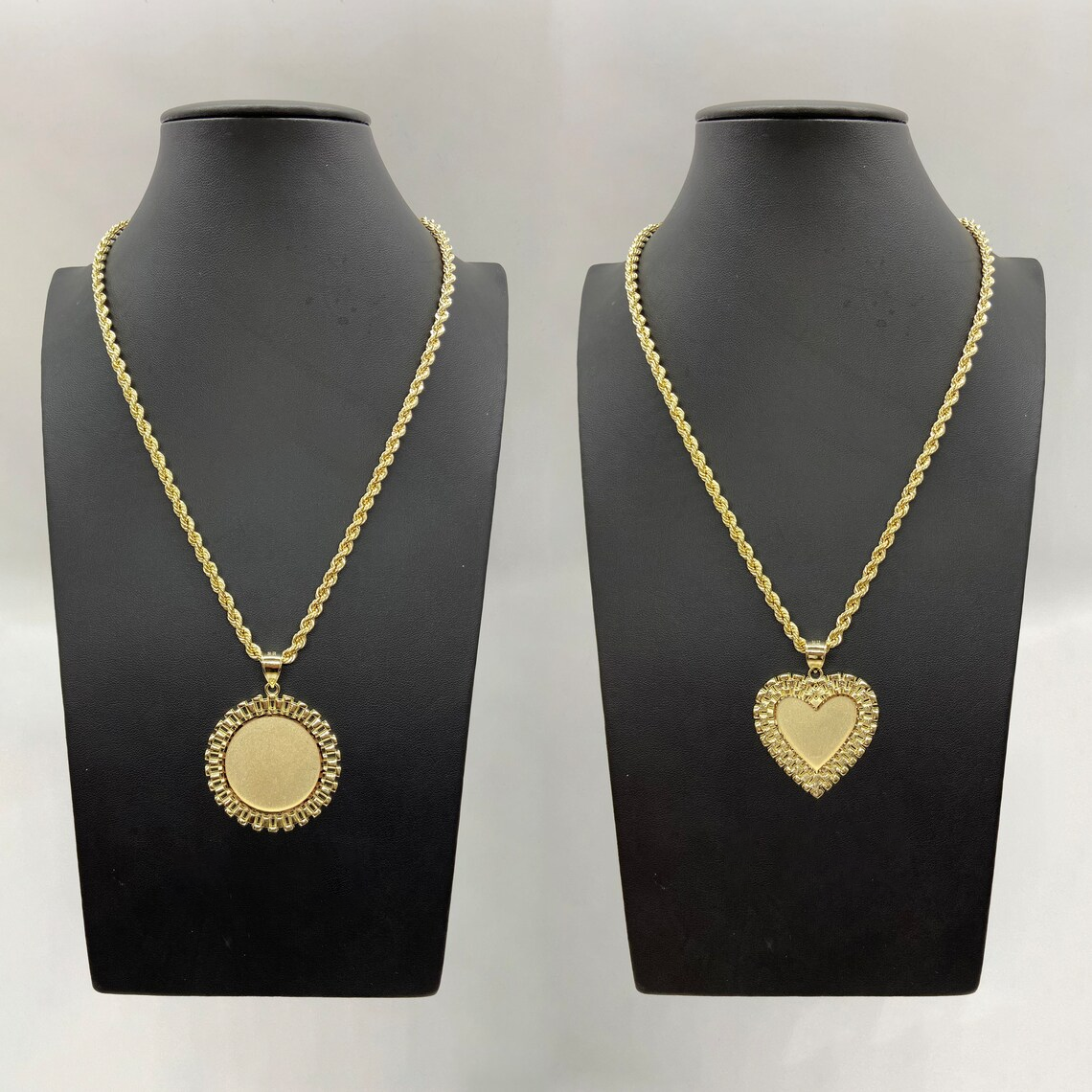 Rolex Style Round Circle Heart Charm Pendant Personalized Custom Photo Necklace