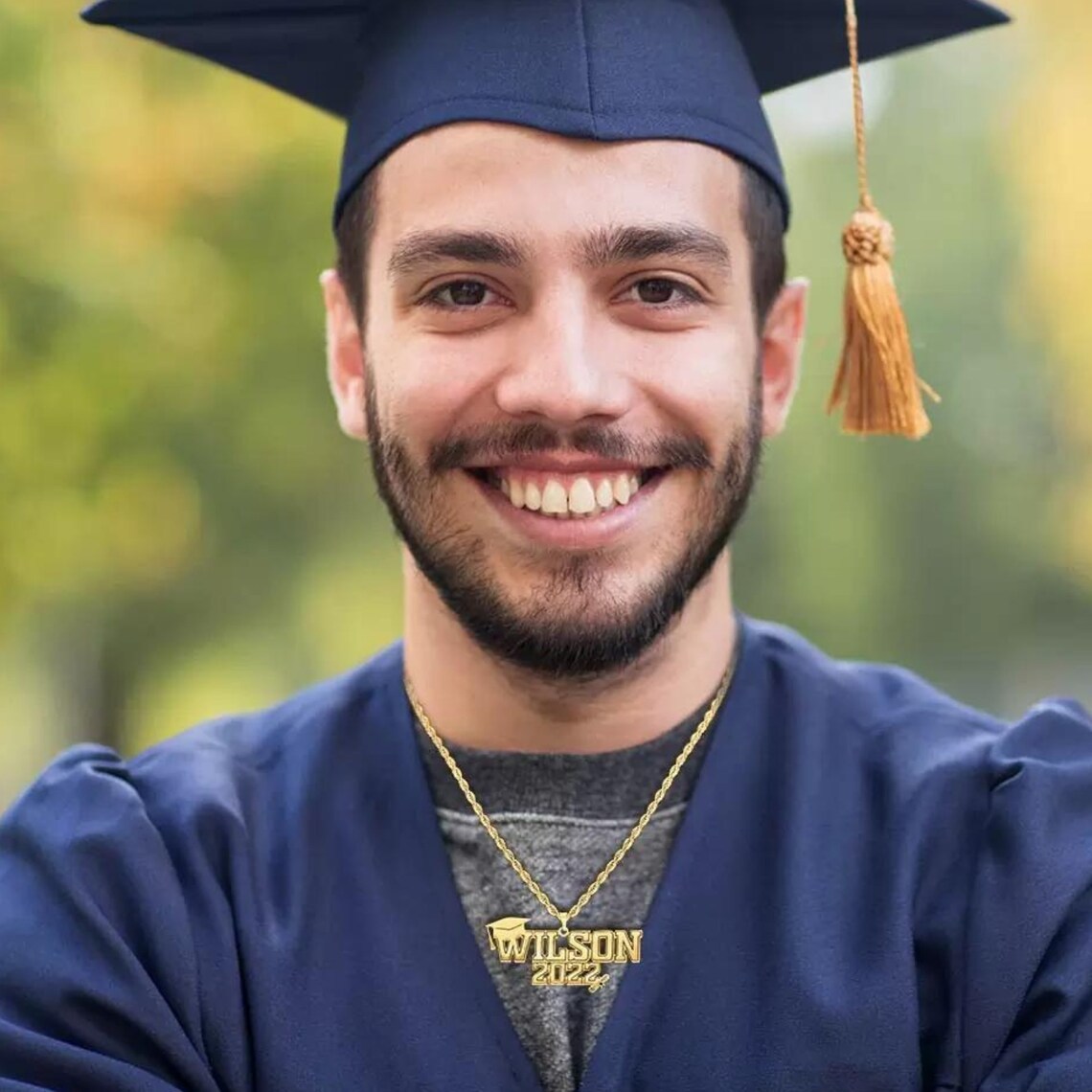 Personalized Bachelor Cap Name Necklace Graduation Necklace Gift