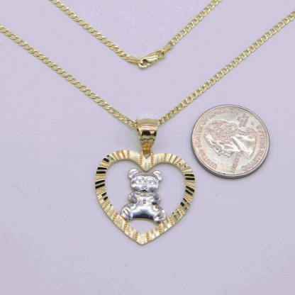 Nugget Necklace Teddy Bear Gold Plated Necklace