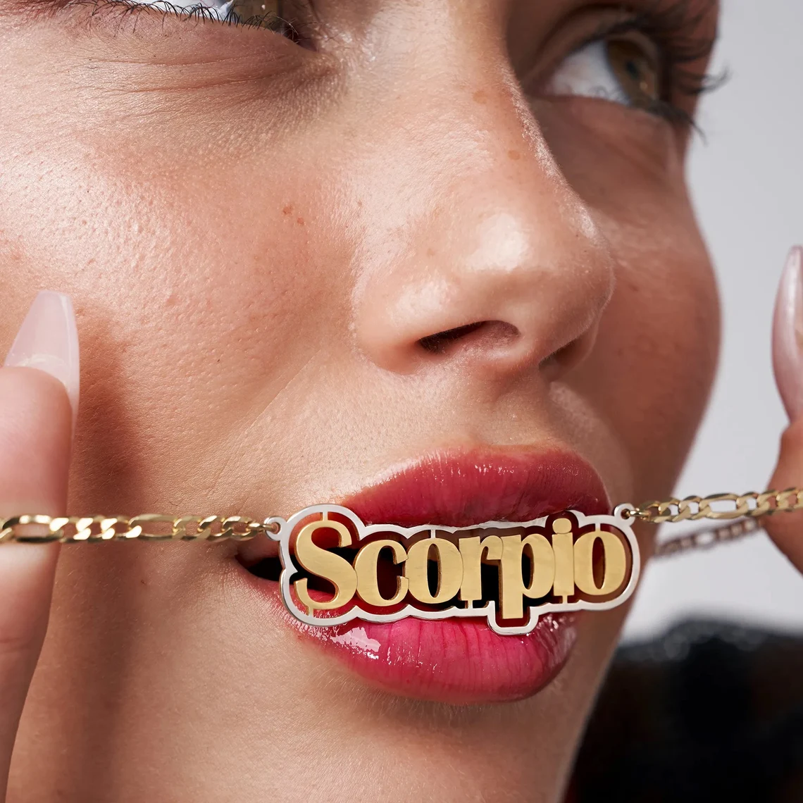 Gold Plated Hollow Font Necklace Personalized Name Necklace