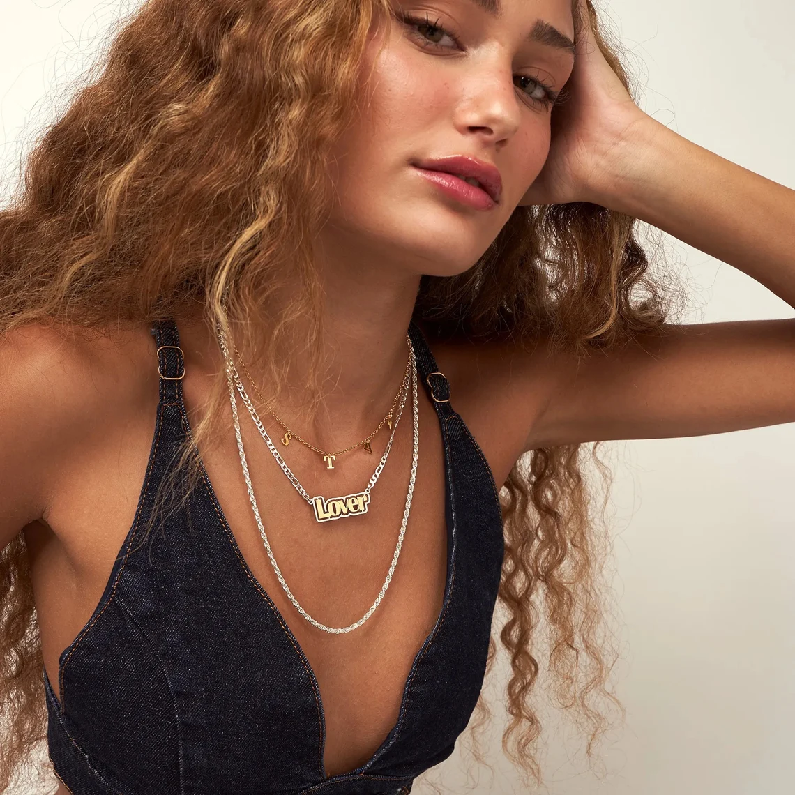 Gold Plated Hollow Font Necklace Personalized Name Necklace