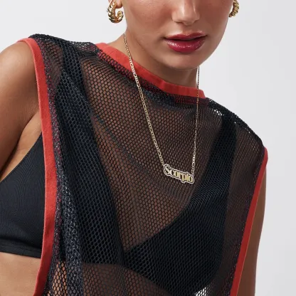 Gold Plated Hollow Font Necklace Personalized Name Necklace