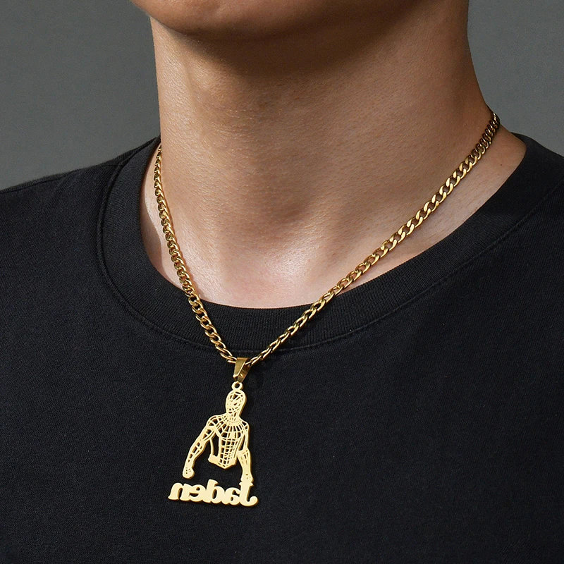Cuban Chain Gold Plated Personalized Name Necklace For Boys