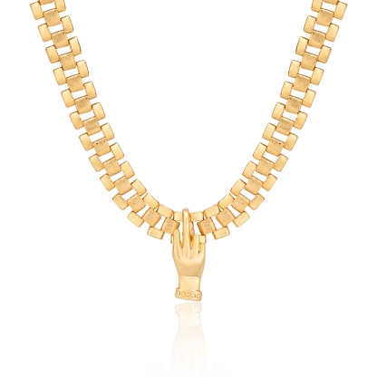 Middle Finger Pendant Presidential Chain Gold Plated Necklace