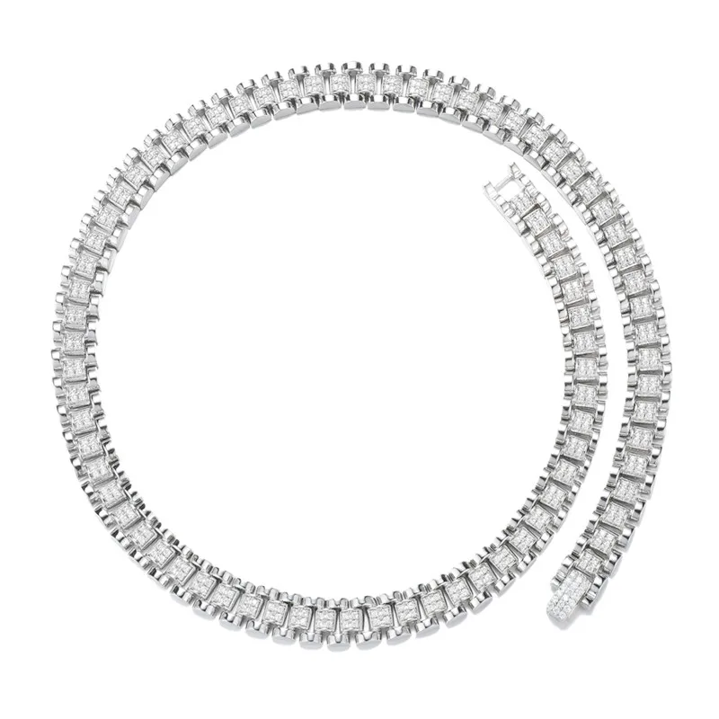 10mm Rolex Chain Iced Out Watch Band Gold Plated Necklace