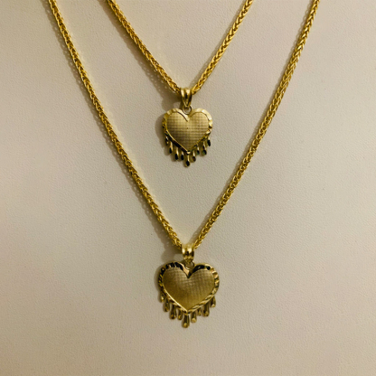 Heart Dripp Pendant Gold Plated Necklace