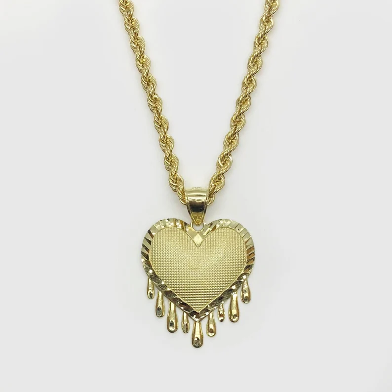 Heart Dripp Pendant Gold Plated Necklace
