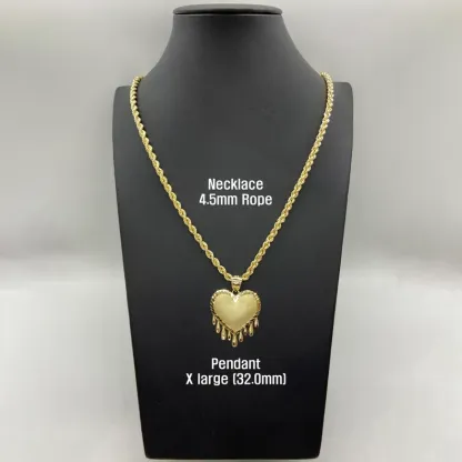 Heart Dripp Pendant Gold Plated Necklace
