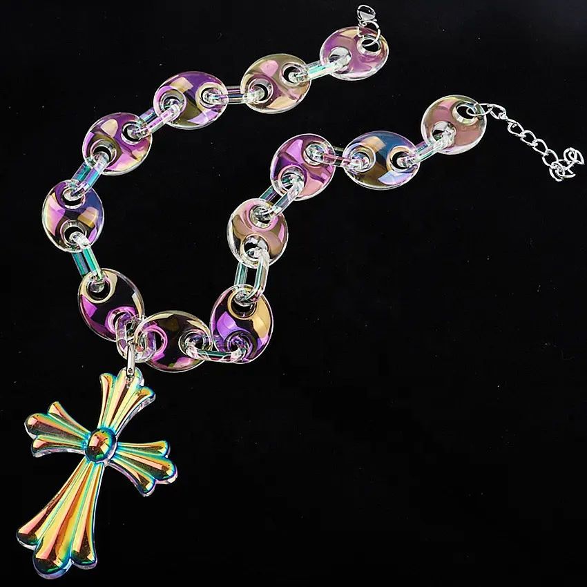 Colorful Necklace Pig Nose Link Acrylic Necklace Hip Hop Punk Jewelry