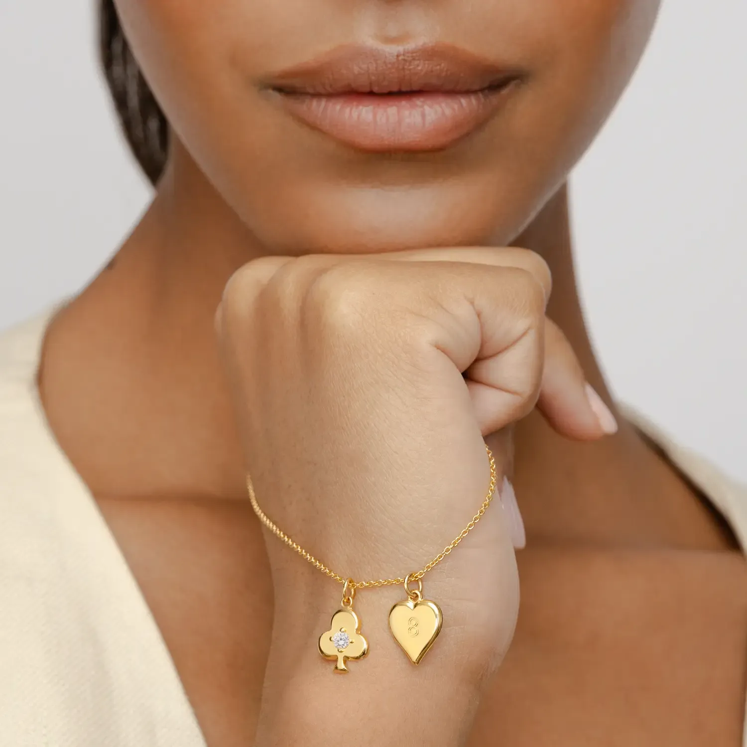 Willow Card Initial And Diamond Heart Pendant Custom Gold Plated Initial Necklace 