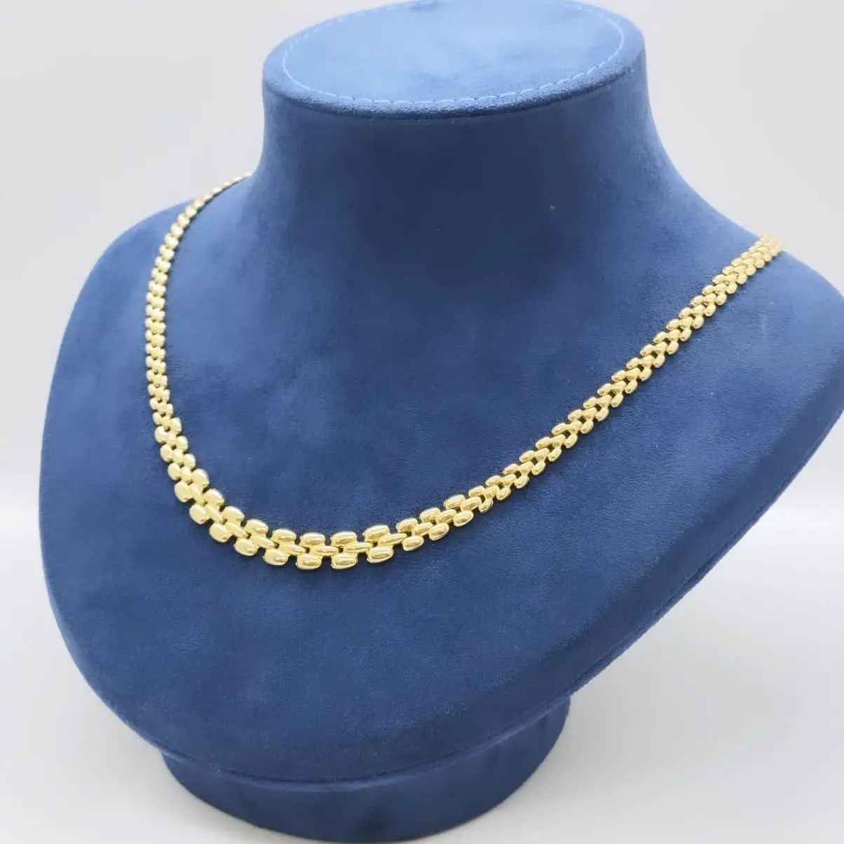 Band Watch Chain Necklace Gold Plated Vintage Necklace