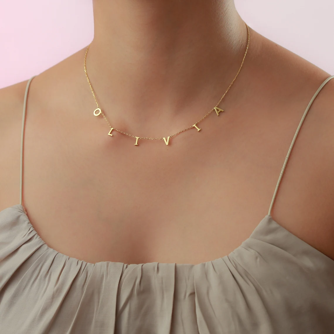 Personalized Letter Name Nacklace Gold Plated Dainty Necklace