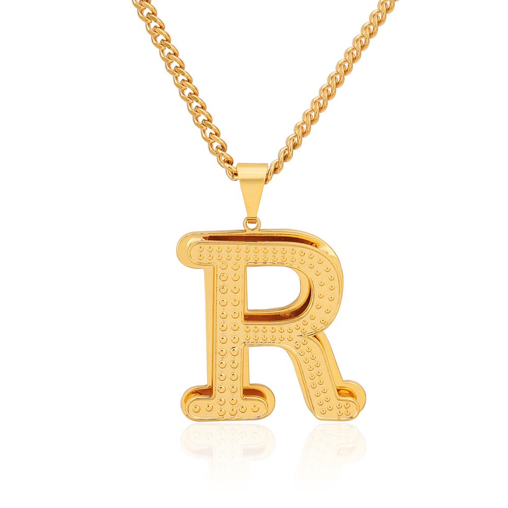 Double Layer Gold Plated Letter Necklace Custom Initial Necklace