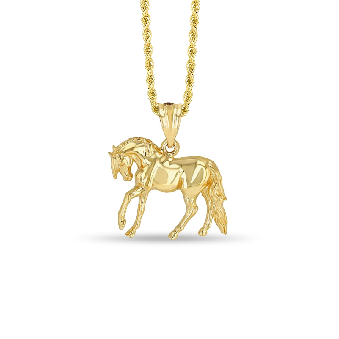 Gold Plated Horse Pendant Necklace Animal Jewelry