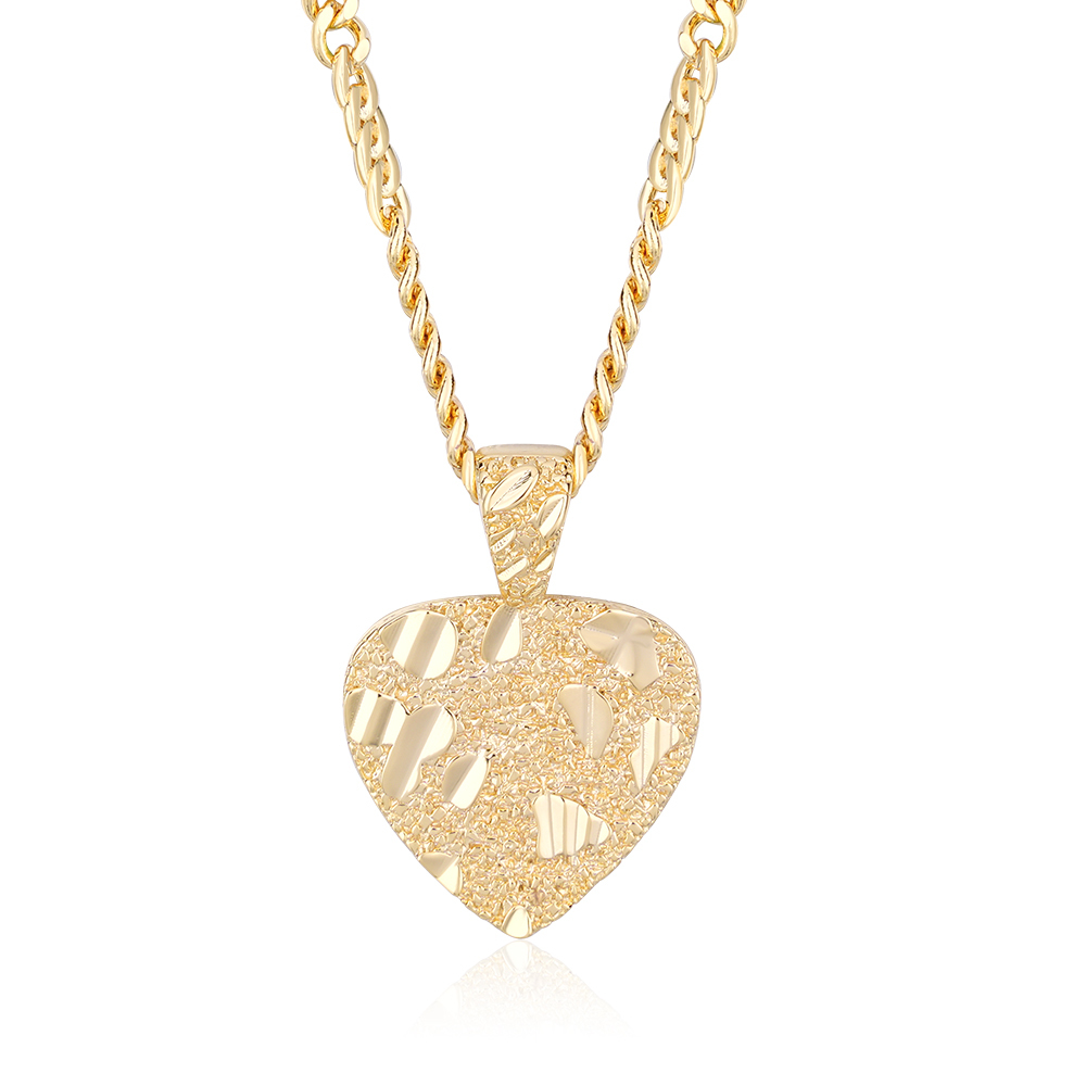 Gold Plated Heart Shaped Nugget Necklace