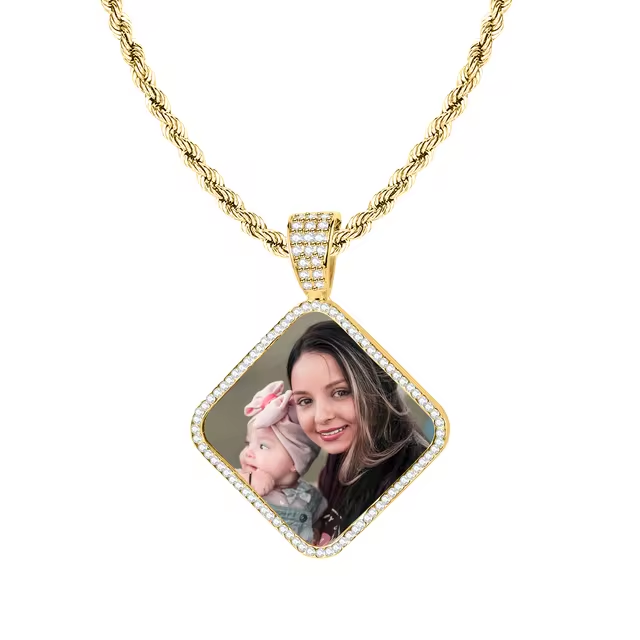 Square Photo Necklace Custom Picture Necklace