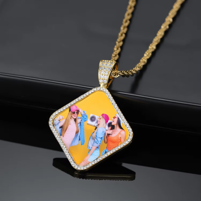 Square Photo Necklace Custom Picture Necklace