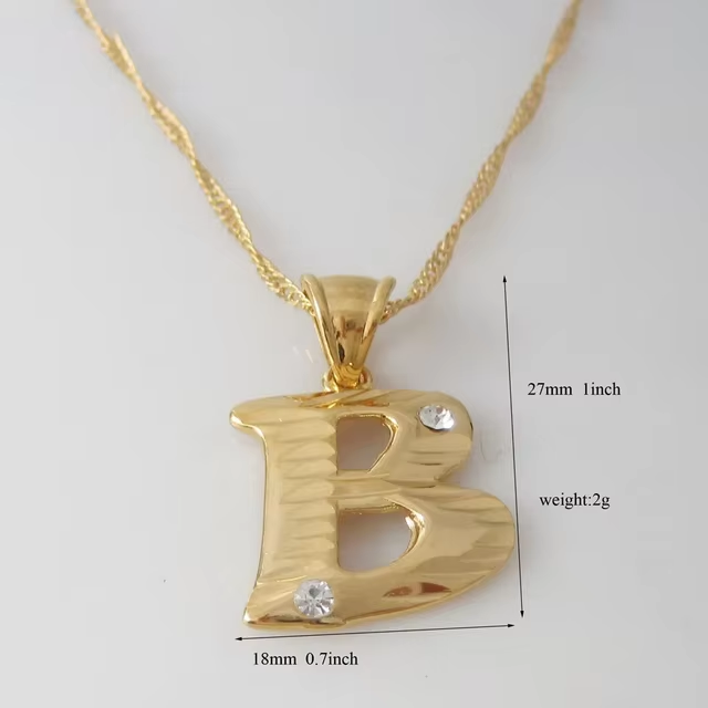 Diamond Cut Personalized Initial Necklace With Birthstone