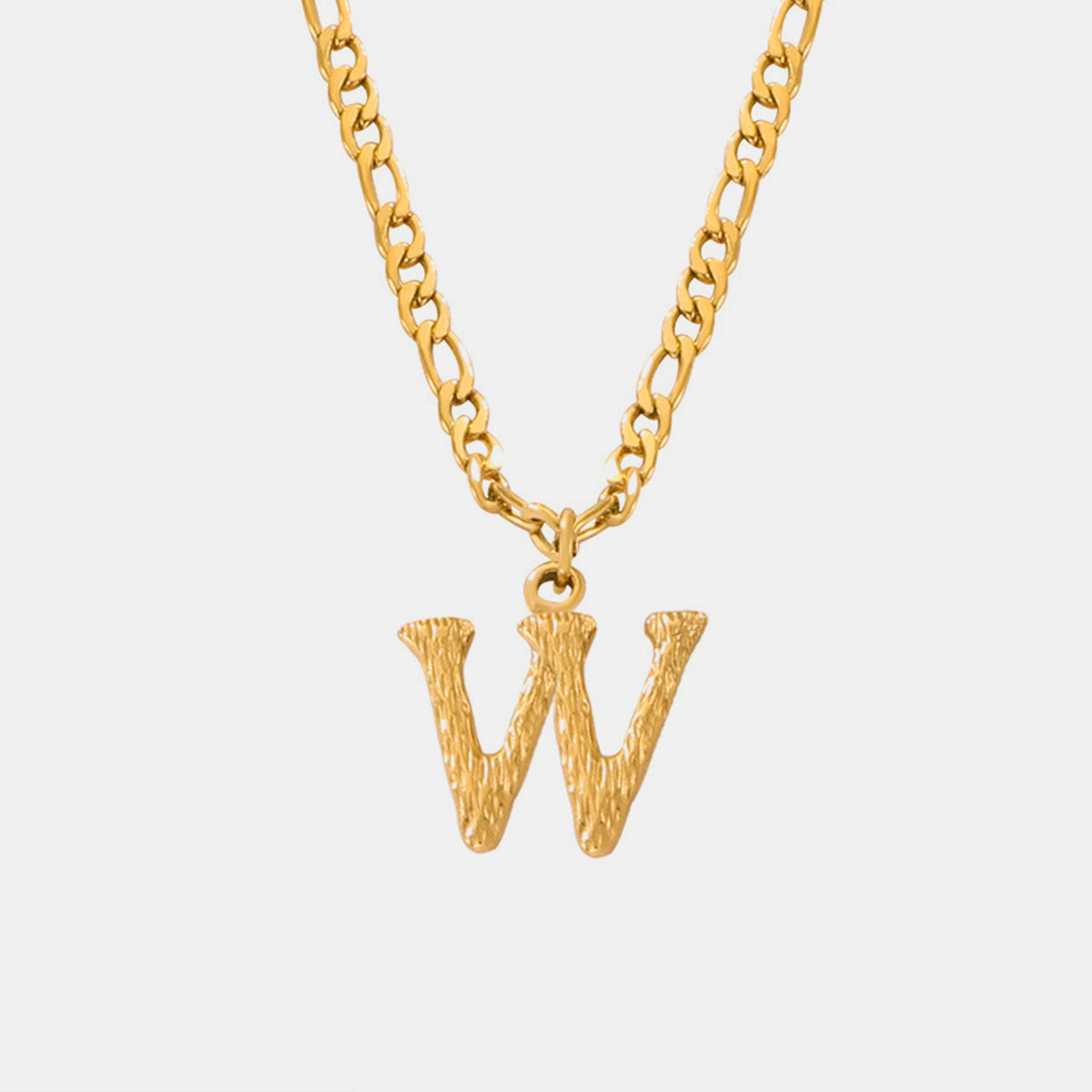 Textured Letter Necklace Stainless Steel Personalized Initial Necklace