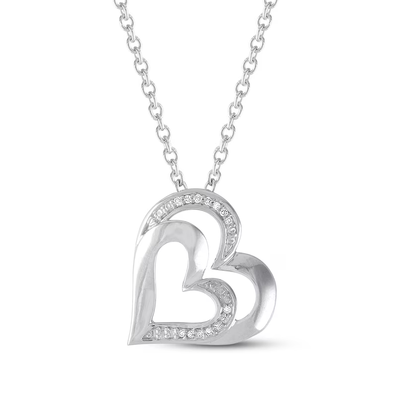 Heart Necklace with Diamonds Love Necklace