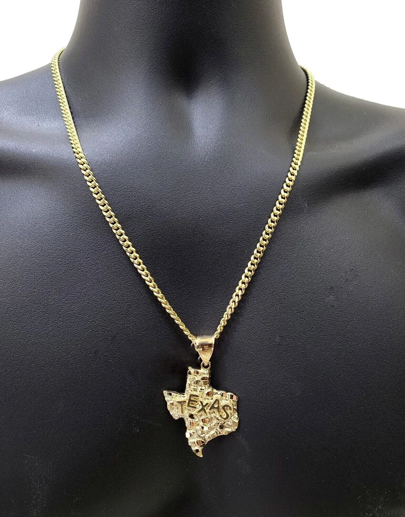 Texas Necklace Gold Plated Nugget Necklace
