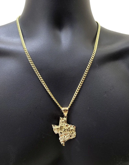 Texas Necklace Gold Plated Nugget Necklace
