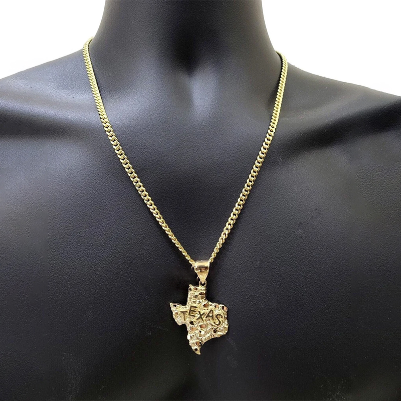 Texas Necklace Gold Plated Nugget Necklace
