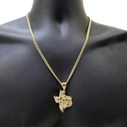 Texas Necklace Gold Plated Nugget Necklace